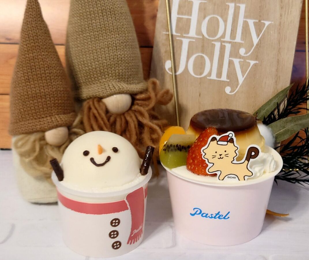 Pastel: Two seasonal products! Snowman Pudding and Smooth Pudding a la Mode Christmas